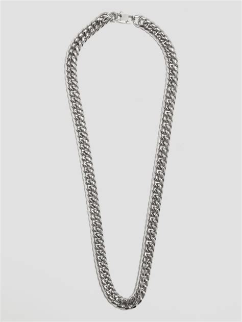 stainless steel necklace chain link versace|Versace lock statement necklace.